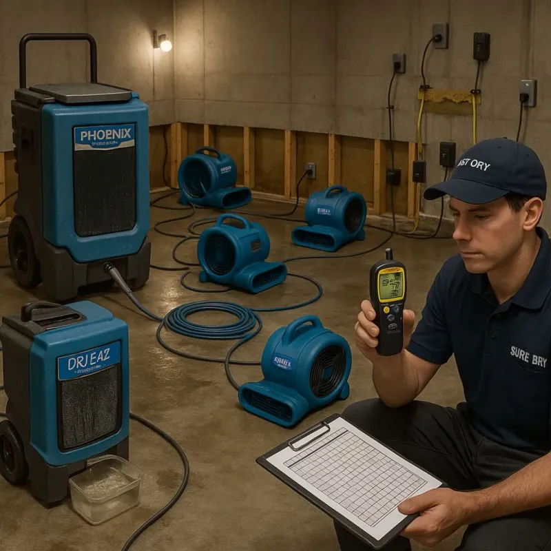 Structural Drying and Dehumidification process in Minneola, FL
